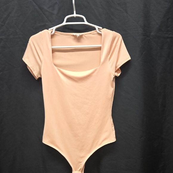 Vibrant Orange Short Sleeve Cut Out Bodysuit - Picture 10 of 15